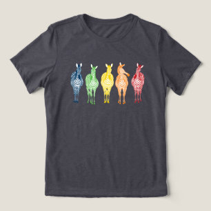Rainbow Zebras   Show Your Stripes! Customisable Tri-Blend Shirt