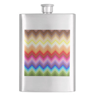 Rainbow Zig Zag Hip Flask