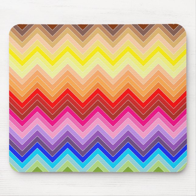 Rainbow Zig Zag Mouse Pad (Front)