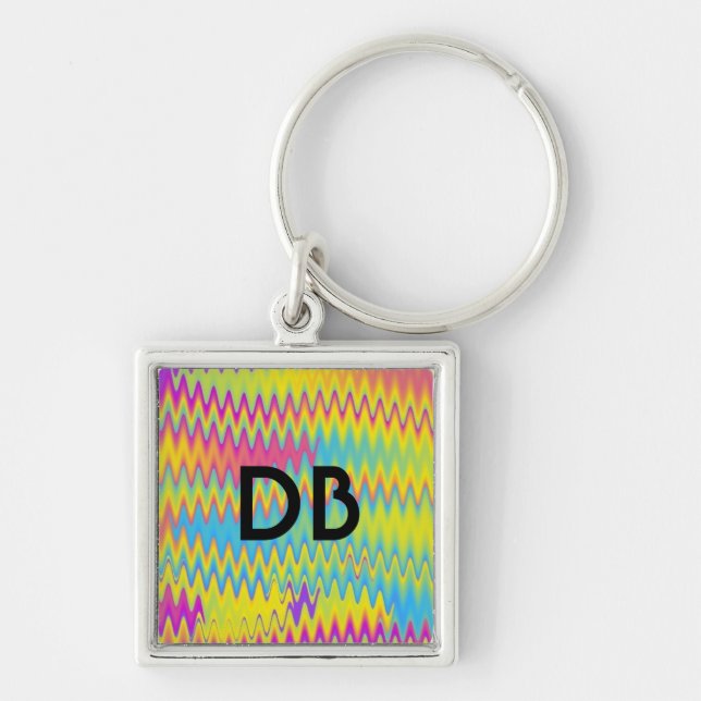 rainbow zigzag key ring (Front)