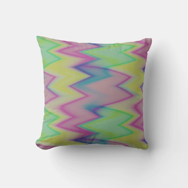 Rainbow Zigzags   Cushion (Front)