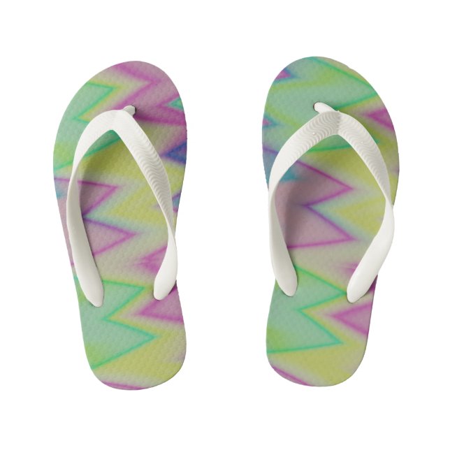 Rainbow zigzags kid's thongs (Footbed)