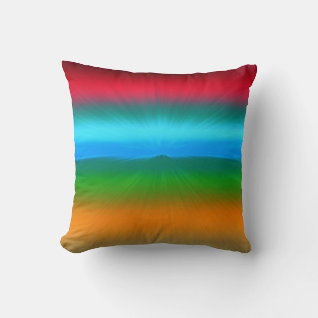 Rainbow Zoomed Stripes Cushion (Front)