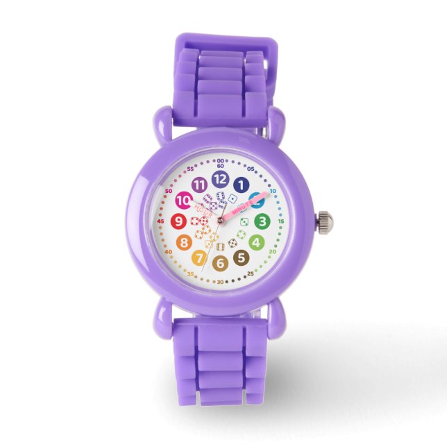 rainbowatch Lernuhr Schulkinder mit Würfel-Design Watch (Front)