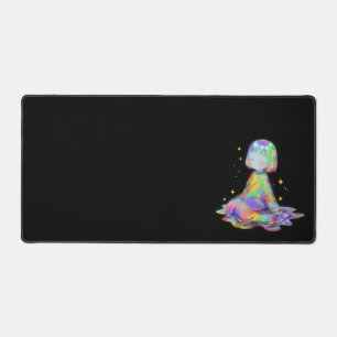 Rainbowcore Sleepy Chibi Drip Dream Desk Mat