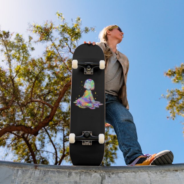 Rainbowcore Sleepy Chibi Drip Dream Skateboard (Outdoor 1)