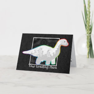 Rainbowed White Dino Greeting Card