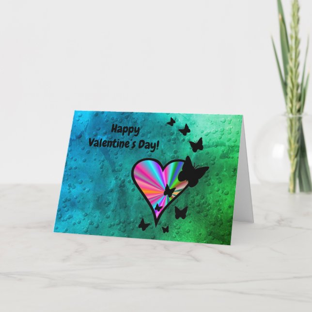 Rainbowheart and Butterfly Card (Front)