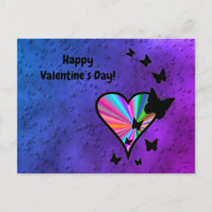 Rainbowheart and Butterfly Holiday Postcard