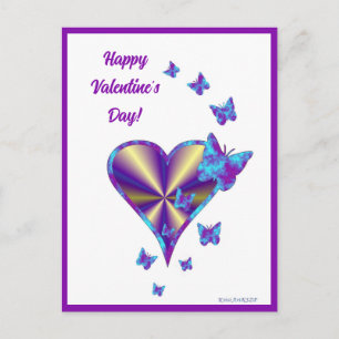 Rainbowheart and Butterfly  Postcard