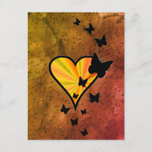 Rainbowheart and Butterfly Postcard