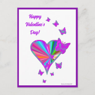 Rainbowheart and Butterfly Postcard