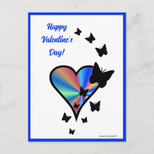 Rainbowheart and Butterfly Postcard