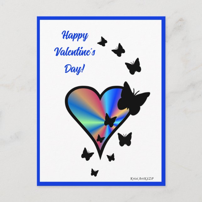 Rainbowheart and Butterfly Postcard (Front)