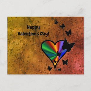 Rainbowheart and Butterfly Postcard