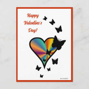 Rainbowheart and Butterfly Postcard
