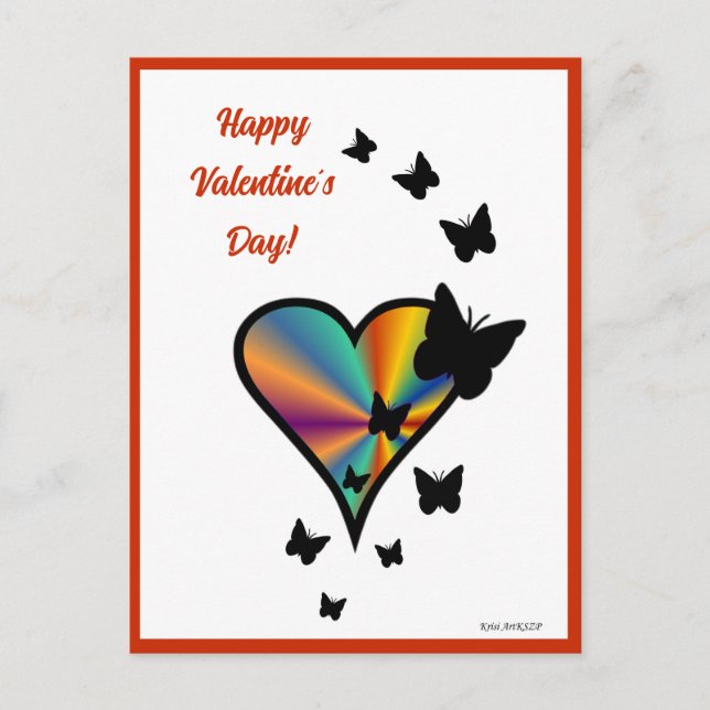 Rainbowheart and Butterfly Postcard (Front)