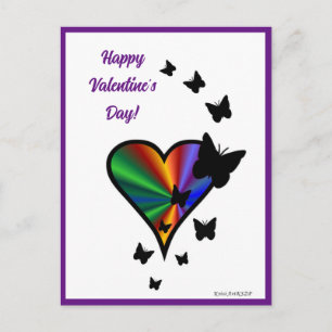 Rainbowheart and Butterfly Postcard