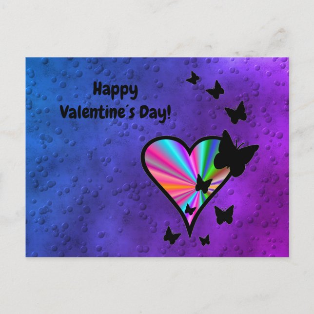 Rainbowheart and Butterfly Postcard (Front)