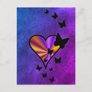 Rainbowheart and Butterfly Postcard