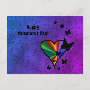 Rainbowheart and Butterfly Postcard