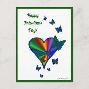 Rainbowheart and Butterfly Postcard