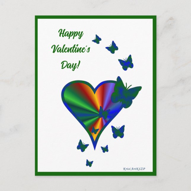 Rainbowheart and Butterfly Postcard (Front)