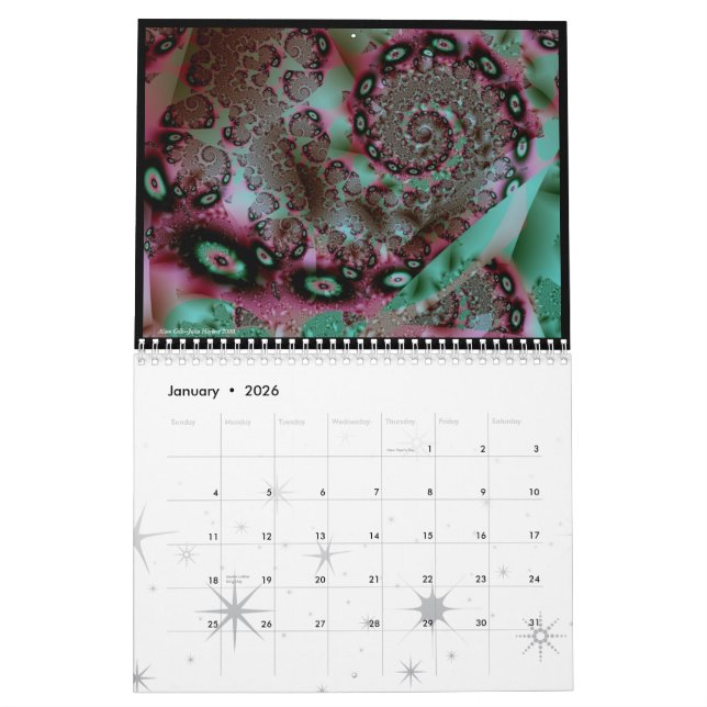 Rainbowjellyfish Fractal Eye-Candy - Customised Calendar (Jan 2026)