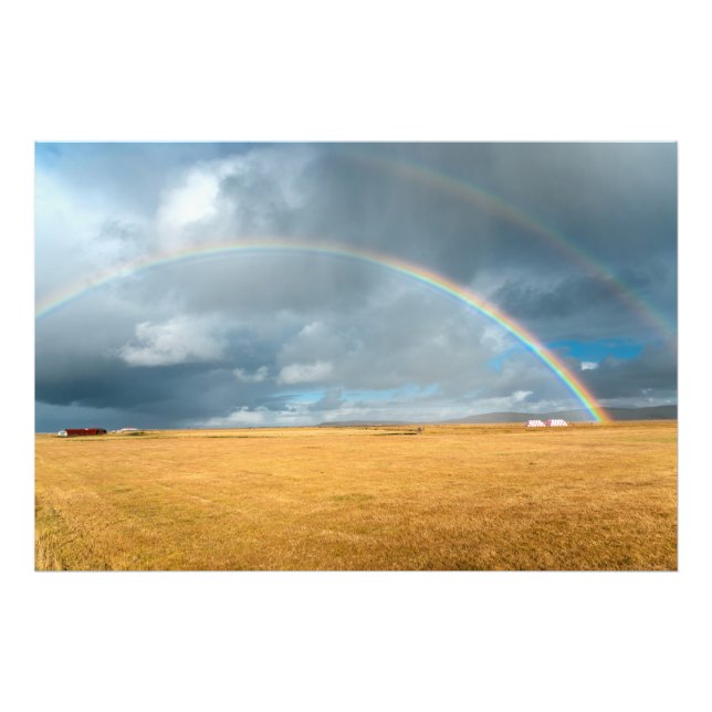 Rainbows against stormy sky photo print (Front)