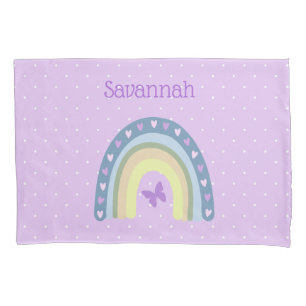 Rainbows And Butterflies Monogrammed Pillow Case