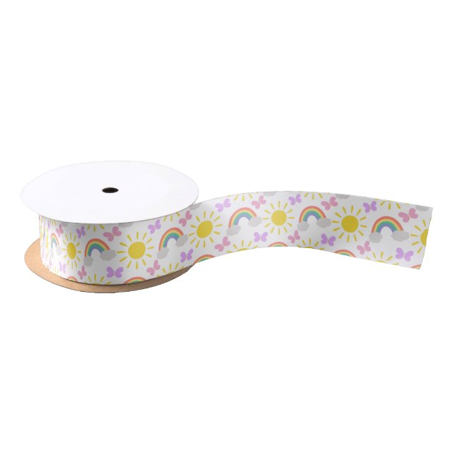 Rainbows and Butterflies Ribbon Satin Ribbon (Spool)