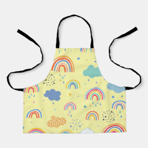 Rainbows and clouds apron