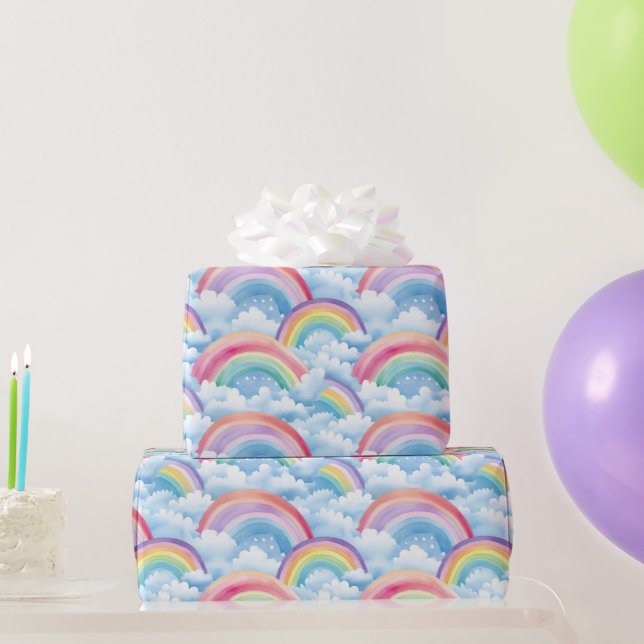  Rainbows and Clouds Wrapping Paper (Party Gifts)