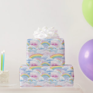 Rainbows and Clouds Wrapping Paper