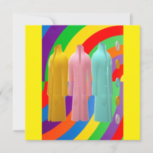 RAINBOWS AND COATS FASHION DESIGN INVITATION POSTC