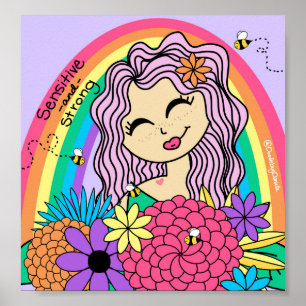 Rainbows and Flowers Poster