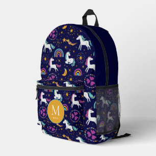 Rainbows and Unicorns blue Print Cut Sew Bag