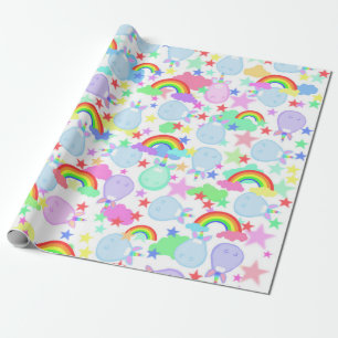 Rainbows And Unicorns Cute Cartoon Wrapping Paper