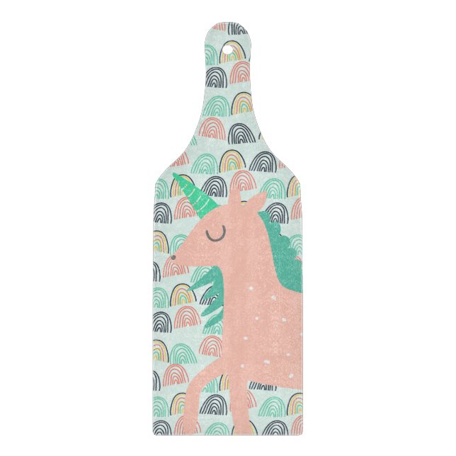 Rainbows and Unicorns Cutting Board (Front)