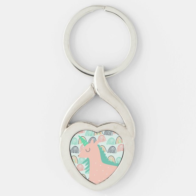 Rainbows and Unicorns Key Ring (Front)