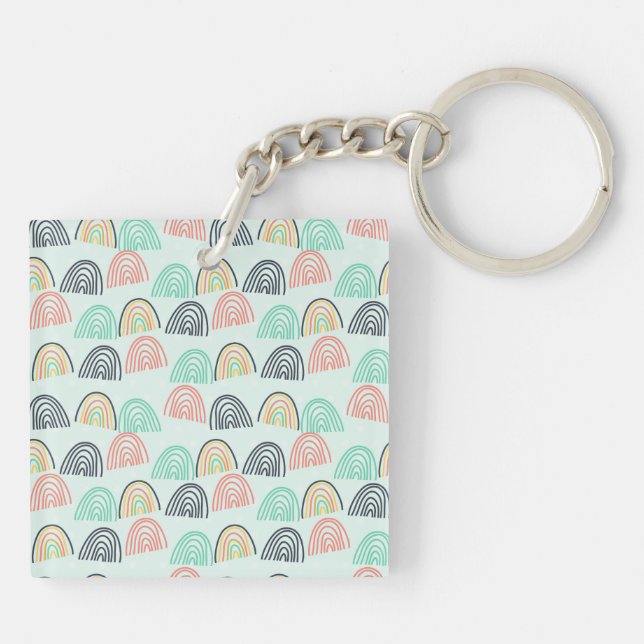 Rainbows and Unicorns Key Ring (Back)