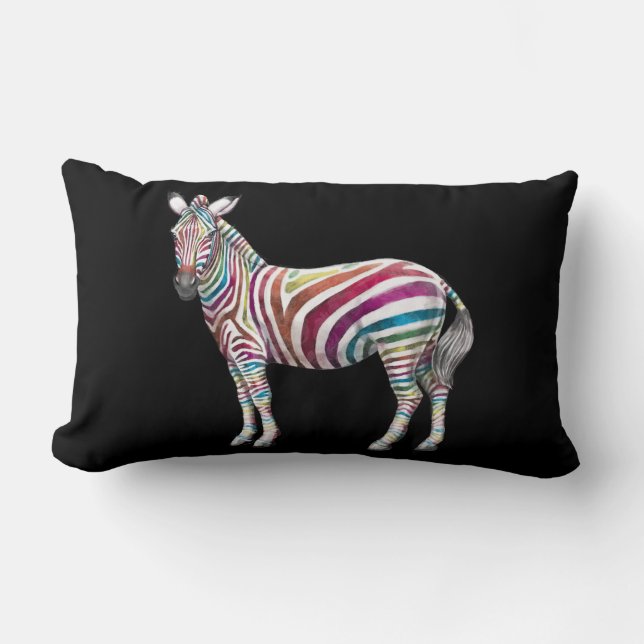 Rainbows and Zebras Lumbar Cushion (Front)