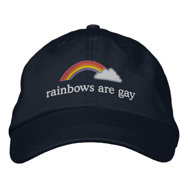 rainbows are gay embroidered baseball cap (Front)