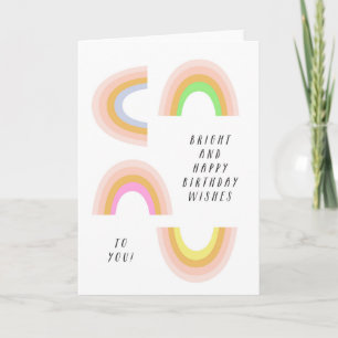 Rainbows Birthday Card, modern, bright, kids Card
