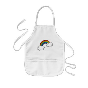 Rainbows & clouds kids apron
