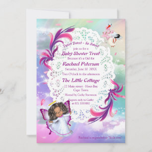 Rainbows, Fluffy Clouds, Butterfly Baby Shower Thank You Card