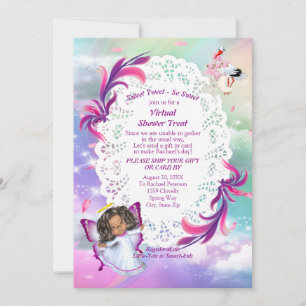 Rainbows, Fluffy Clouds, Butterfly Baby Shower Thank You Card