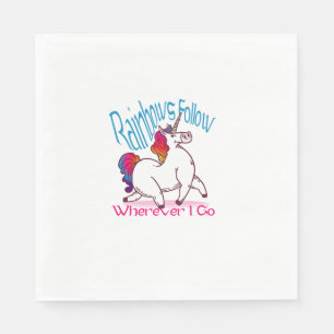 Rainbows Follow Wherever I Go Fantasy Funny Unicor Napkin