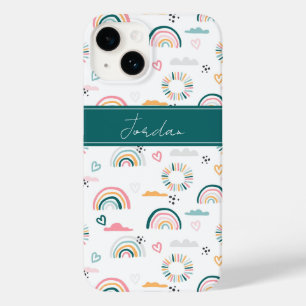 Rainbows & Hearts Pattern Case-Mate iPhone 14 Case