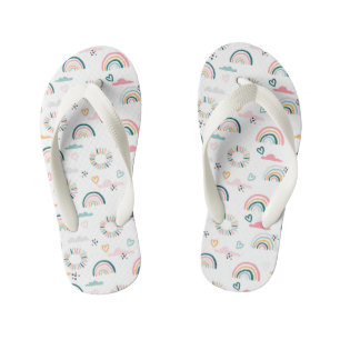 Rainbows & Hearts Pattern Kid's Thongs